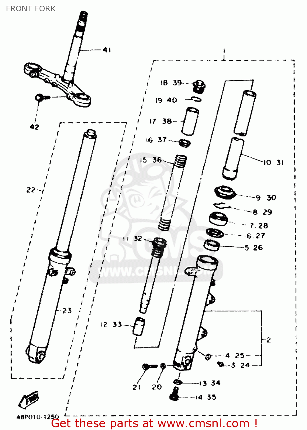 Yamaha XJ600N 1994 4KE1 EUROPE 244KE-300E1 FRONT FORK - buy original ...