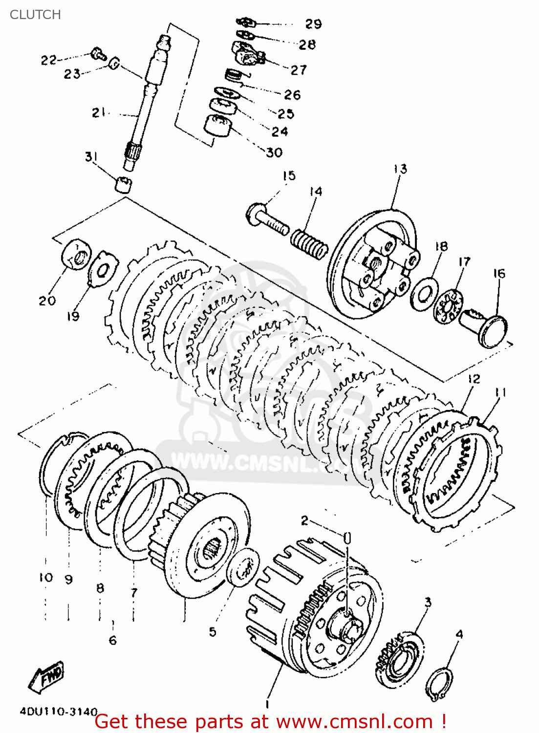 Yamaha XJ600N 1996 4KE5 ENGLAND 264KE-300E3 CLUTCH - buy original ...