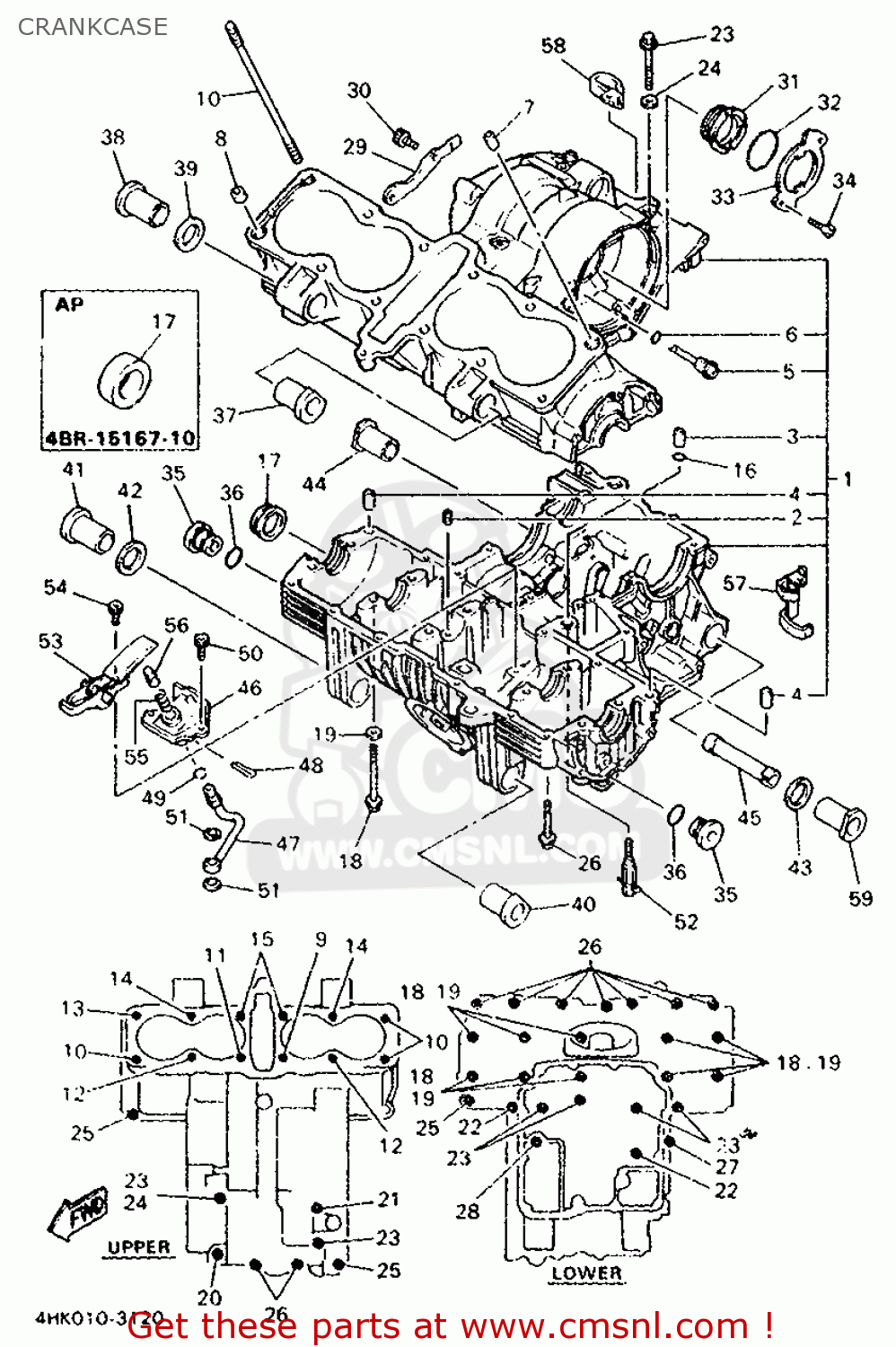 Yamaha XJ600N 1998 4MB5 GERMANY 284KA-332G1 CRANKCASE - buy original ...