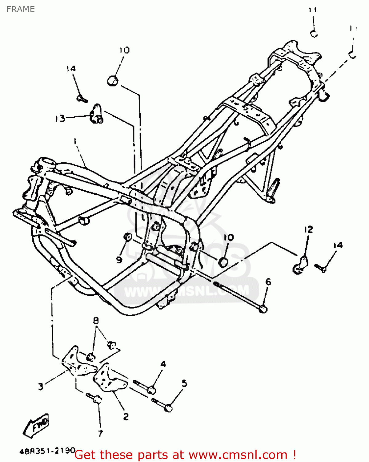 Yamaha XJ600S SECA II 1992 (N) USA FRAME - buy original FRAME spares online