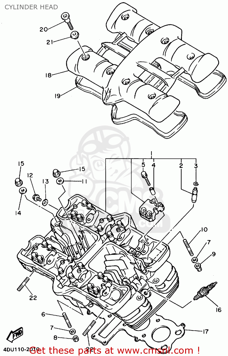 Yamaha Xj600sc Seca Ii 1994 (r) California Cylinder Head - schematic ...