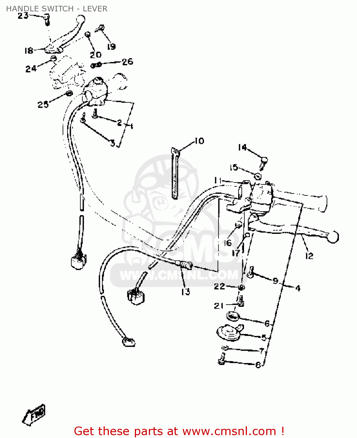 Yamaha XJ650 MAXIM 1981 (B) USA HANDLE SWITCH - LEVER - buy original ...