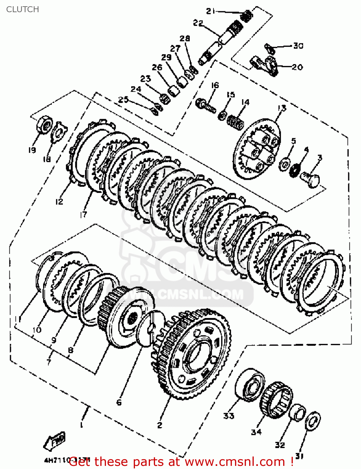 Yamaha XJ650 MAXIM 1983 (D) USA CLUTCH - buy original CLUTCH spares online