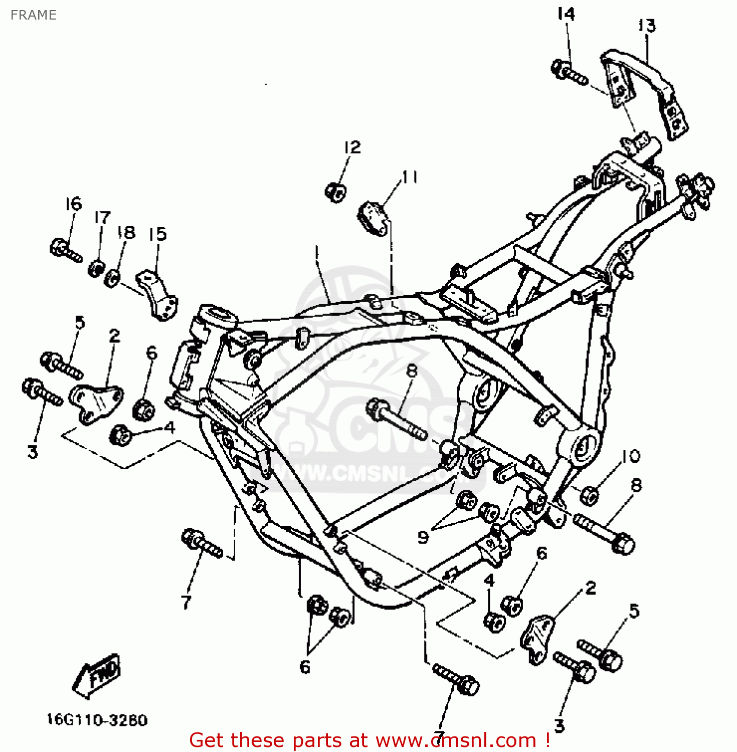 Yamaha XJ650L MAXIM 1982 (C) USA FRAME - buy original FRAME spares online