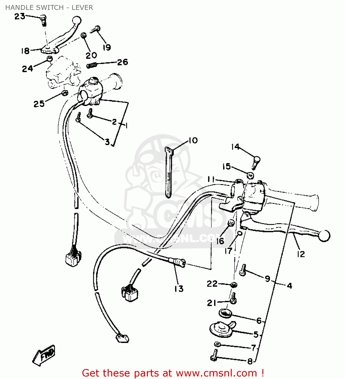 Yamaha XJ650L MIDNIGHTMAXIM 1981 (B) USA HANDLE SWITCH - LEVER - buy ...