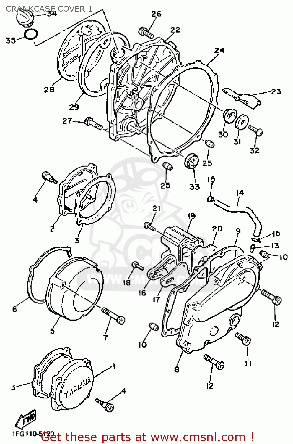 Yamaha XJ700 MAXIM 1985 (F) USA CRANKCASE COVER 1 - buy original ...