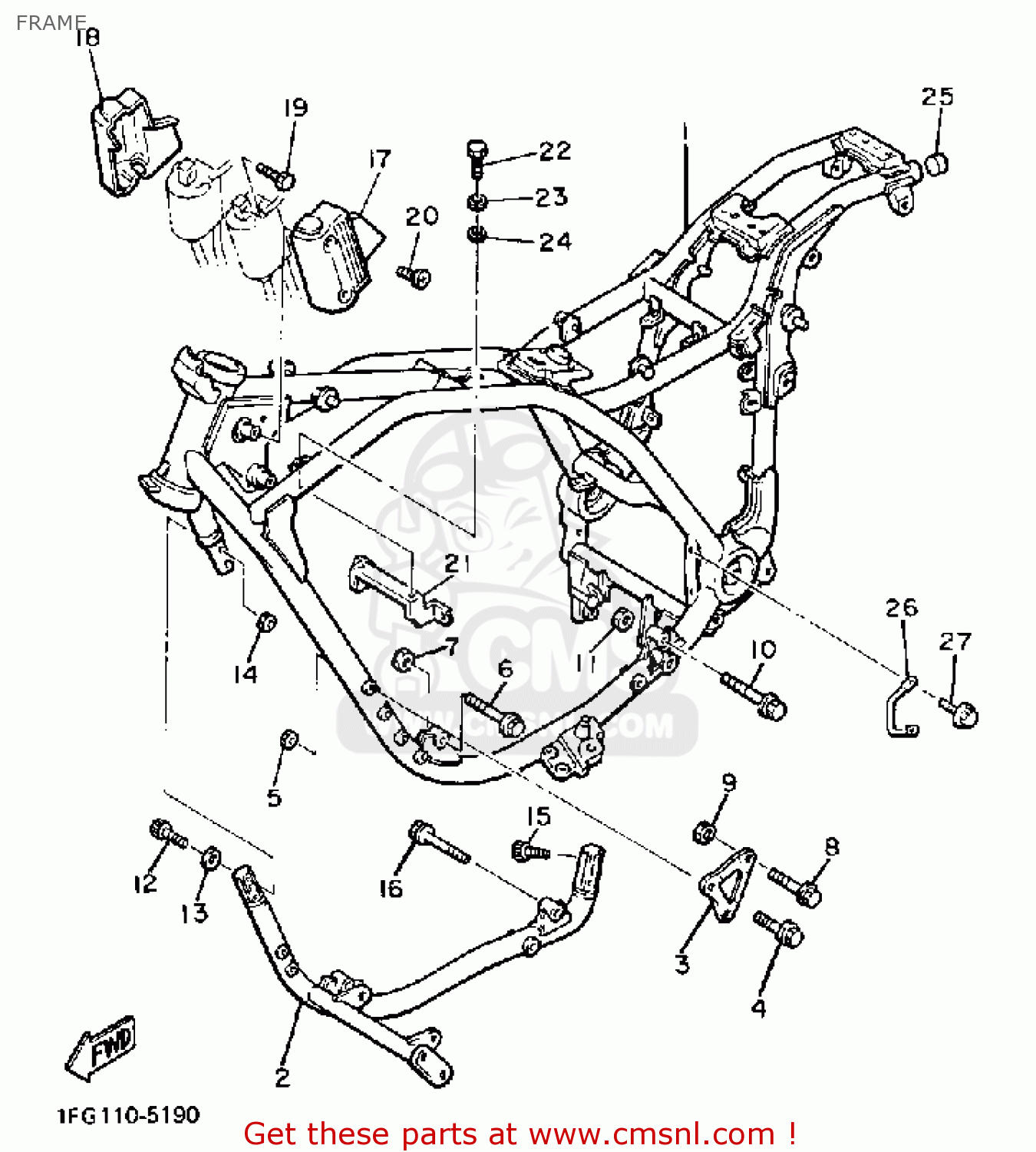 Yamaha XJ700 MAXIM 1985 (F) USA FRAME - buy original FRAME spares online