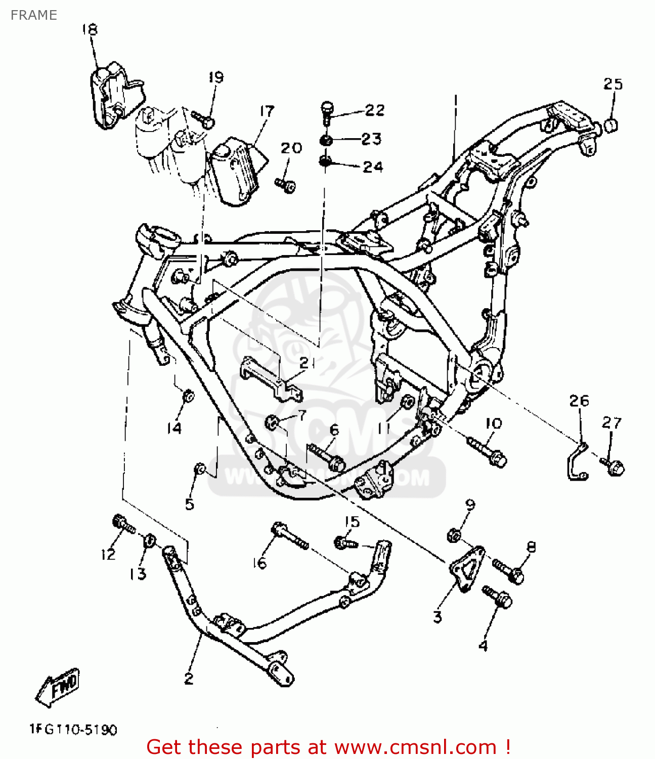 Yamaha XJ700 MAXIM 1986 (G) USA FRAME - buy original FRAME spares online