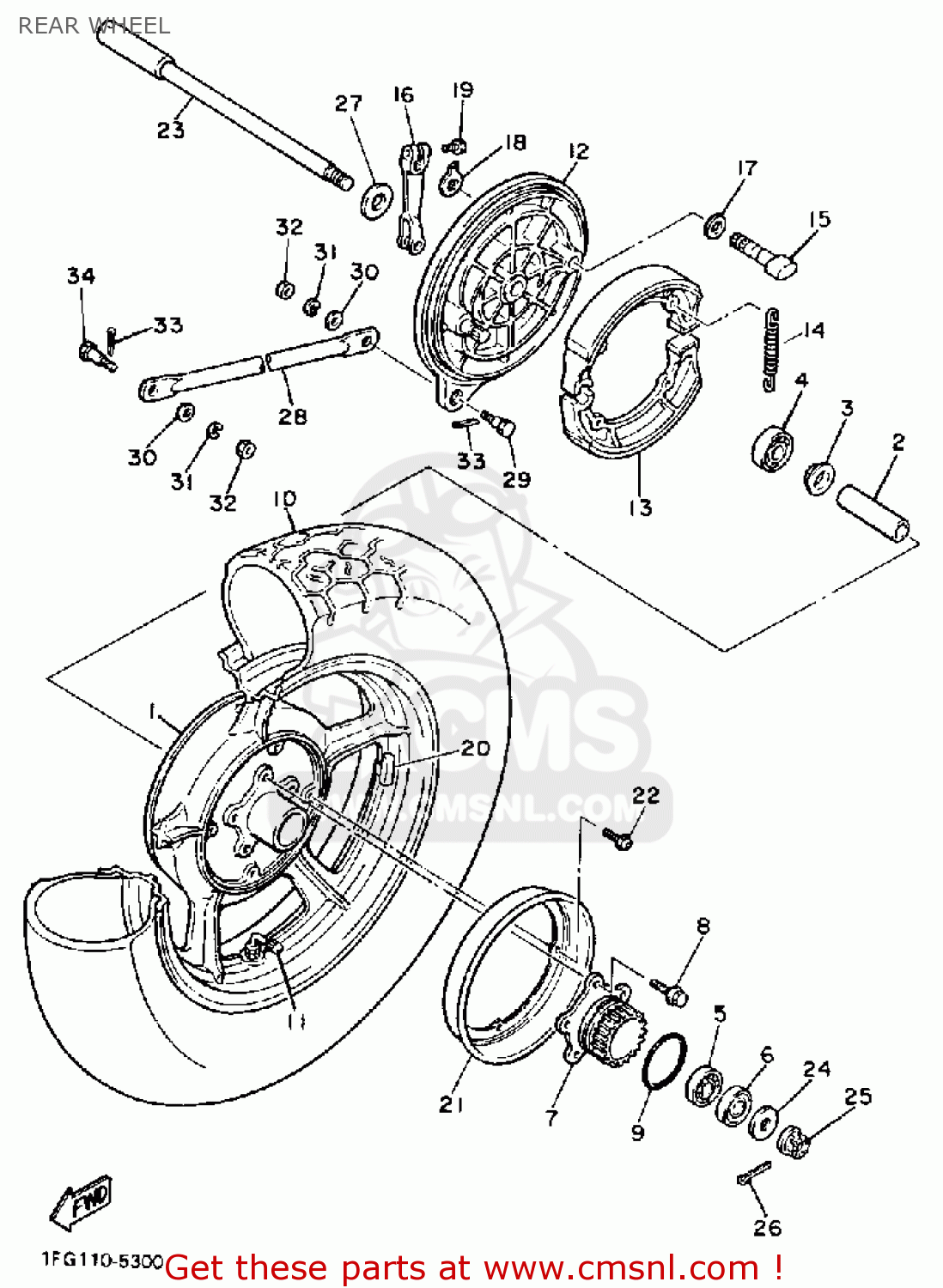 Yamaha XJ700 MAXIM 1986 (G) USA REAR WHEEL - buy original REAR WHEEL ...