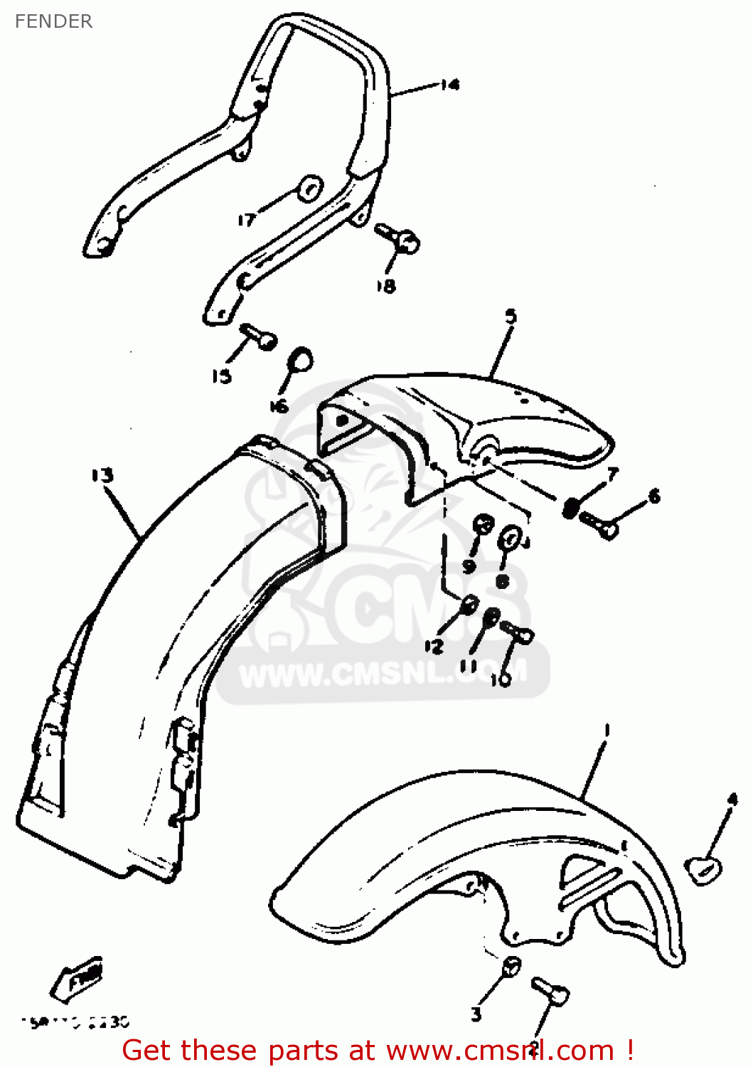 Yamaha XJ750 MAXIM 1982 (C) USA FENDER - buy original FENDER spares online