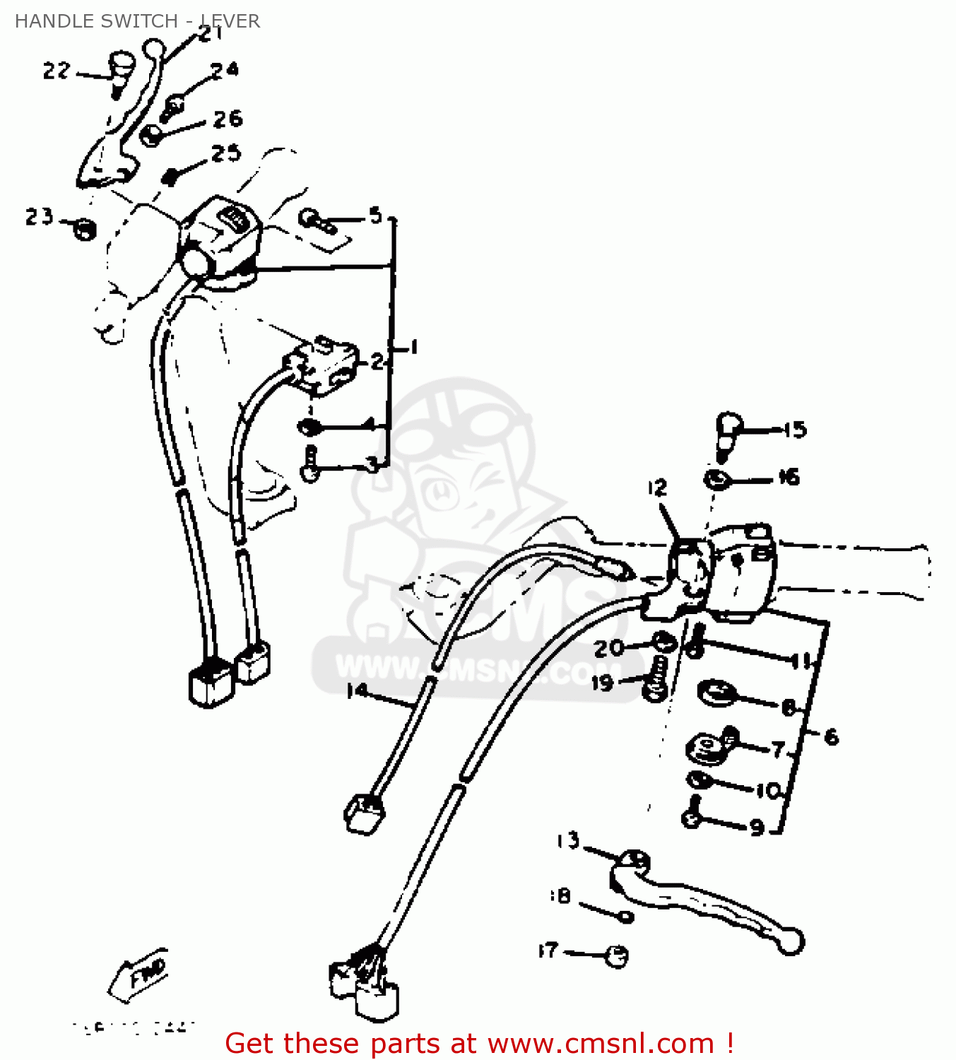 Yamaha XJ750 MAXIM 1982 (C) USA HANDLE SWITCH - LEVER - buy original ...