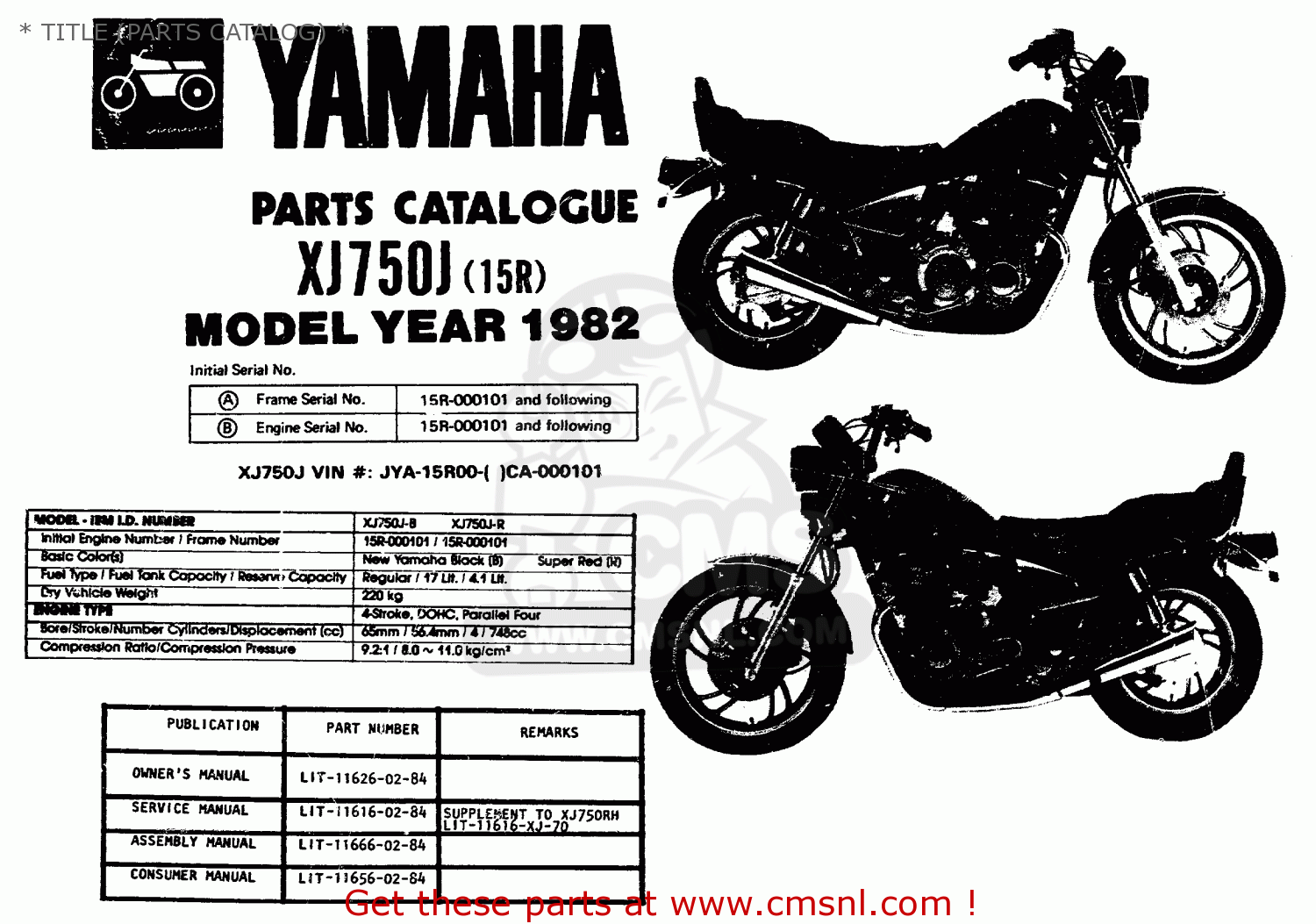 Yamaha XJ750 MAXIM 1982 (C) USA * TITLE (PARTS CATALOG) * - buy original *  TITLE (PARTS CATALOG) * spares online  Yamaha Xj750 Maxim Wiring Diagram    Cmsnl.com