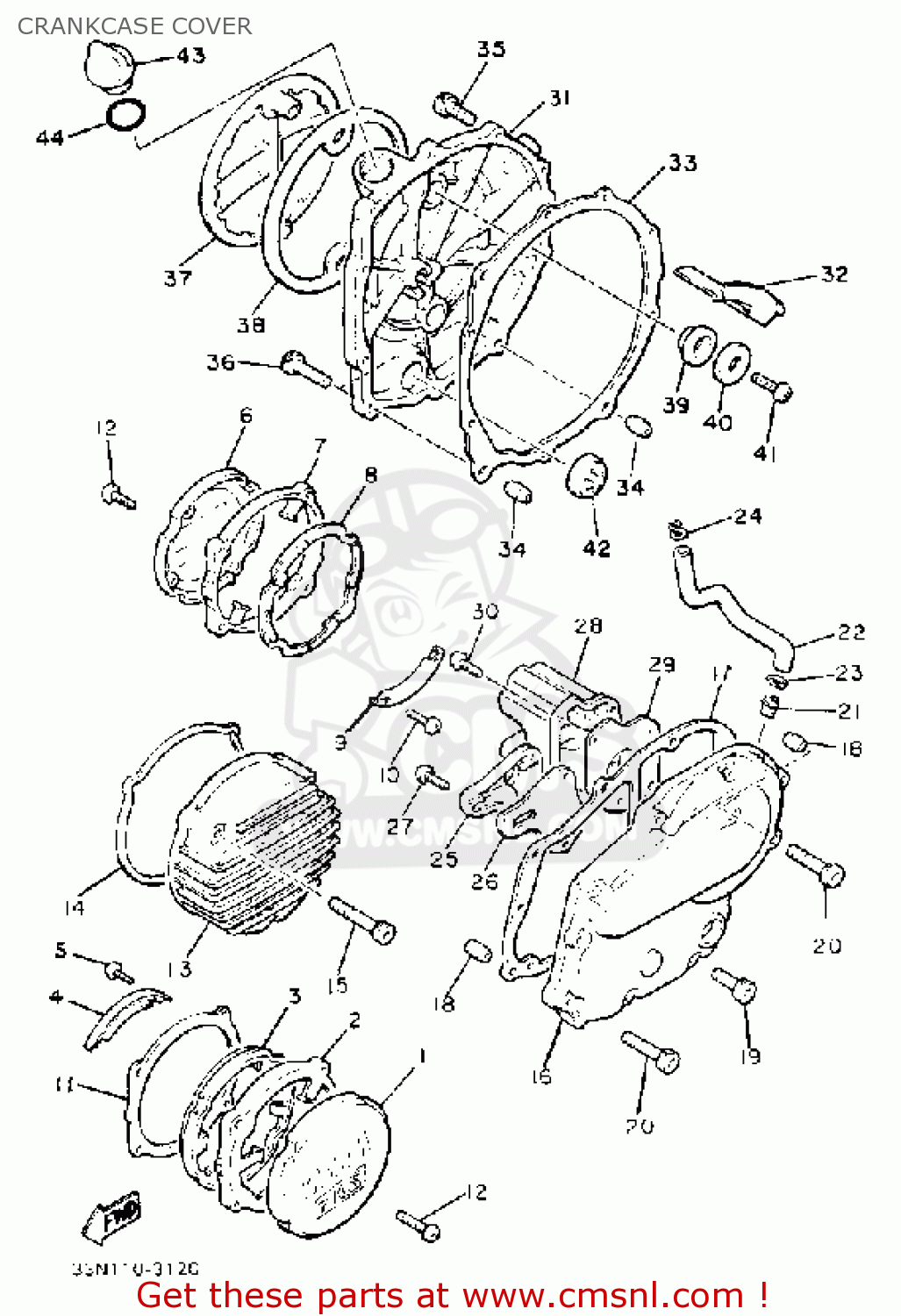 Yamaha XJ750M MIDNIGHTMAXIM 1983 (D) USA CRANKCASE COVER buy original