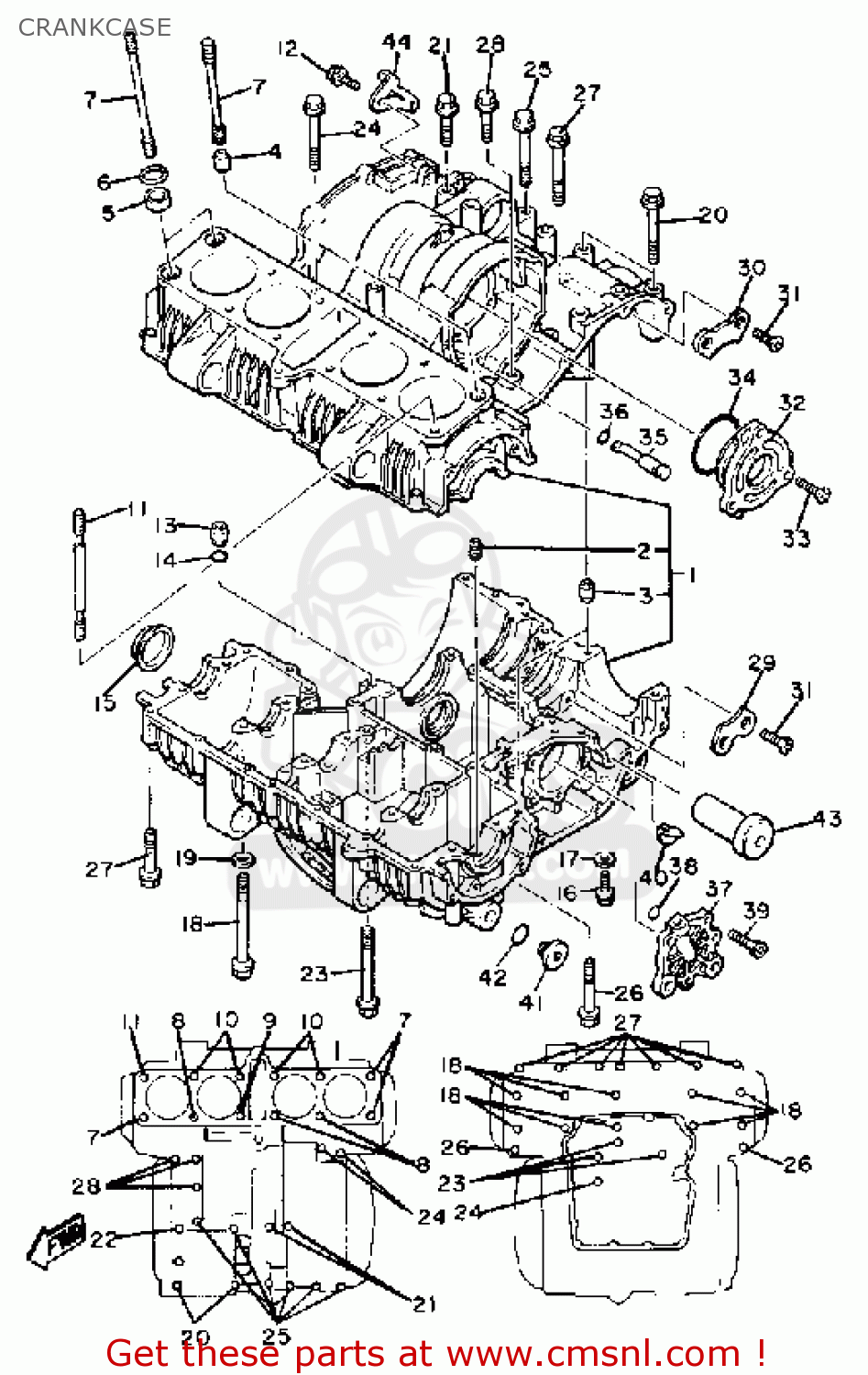 Yamaha XJ750R SECA 1981 (B) USA CRANKCASE - buy original CRANKCASE ...