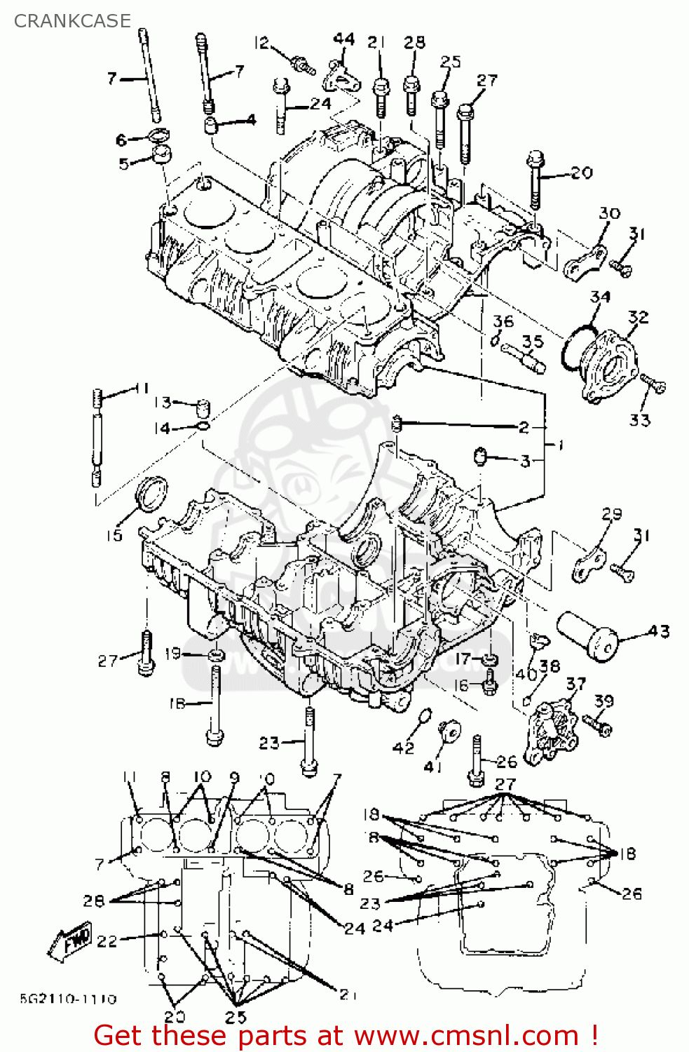 Yamaha XJ750R SECA 1982 (C) USA CRANKCASE - buy original CRANKCASE ...