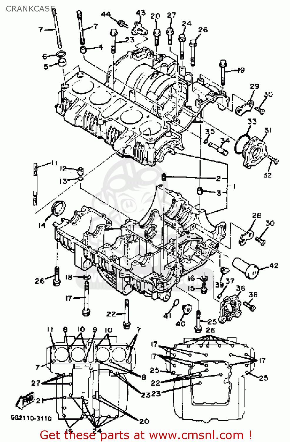 Yamaha XJ750R SECA 1983 (D) USA CRANKCASE - buy original CRANKCASE ...