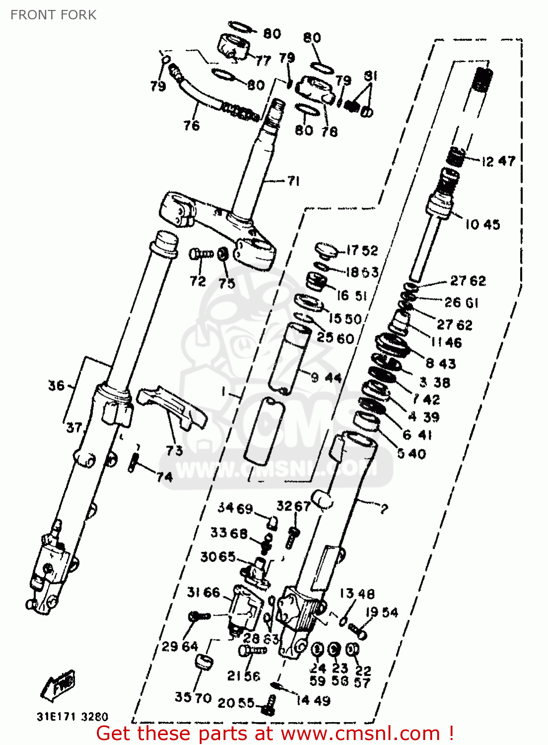 Yamaha XJ900 1983 31A EUROPE 2331A-300E2 FRONT FORK - buy original ...