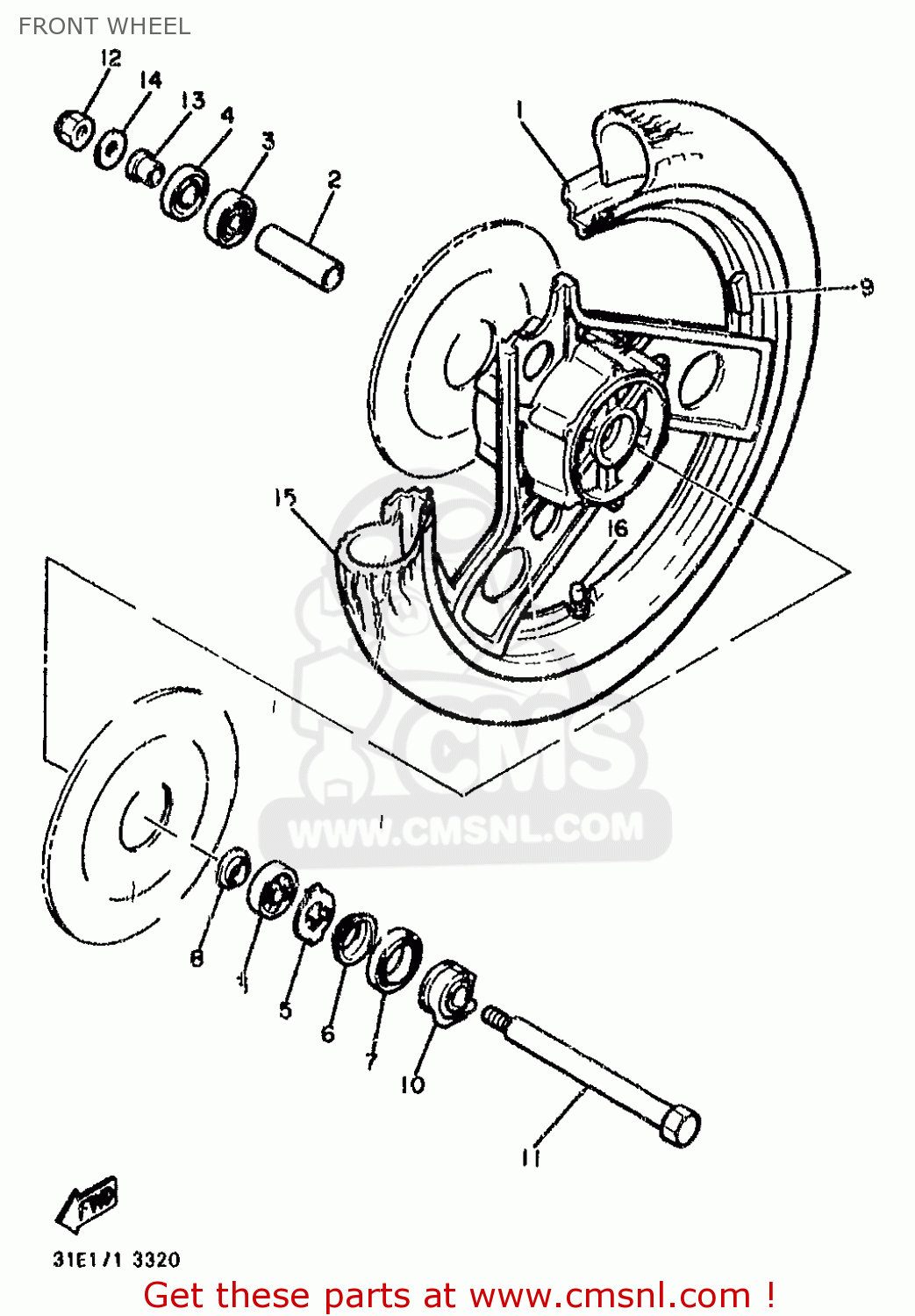 Yamaha XJ900 1983 31A EUROPE 2331A-300E2 FRONT WHEEL - buy original ...