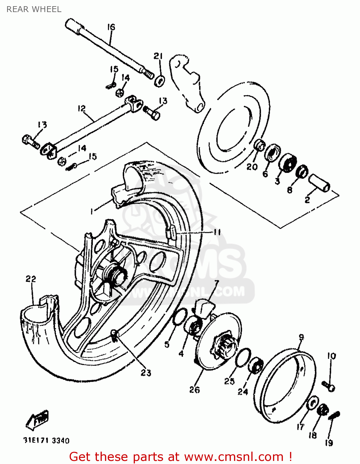 Yamaha XJ900 1983 31A EUROPE 2331A-300E2 REAR WHEEL - buy original REAR ...