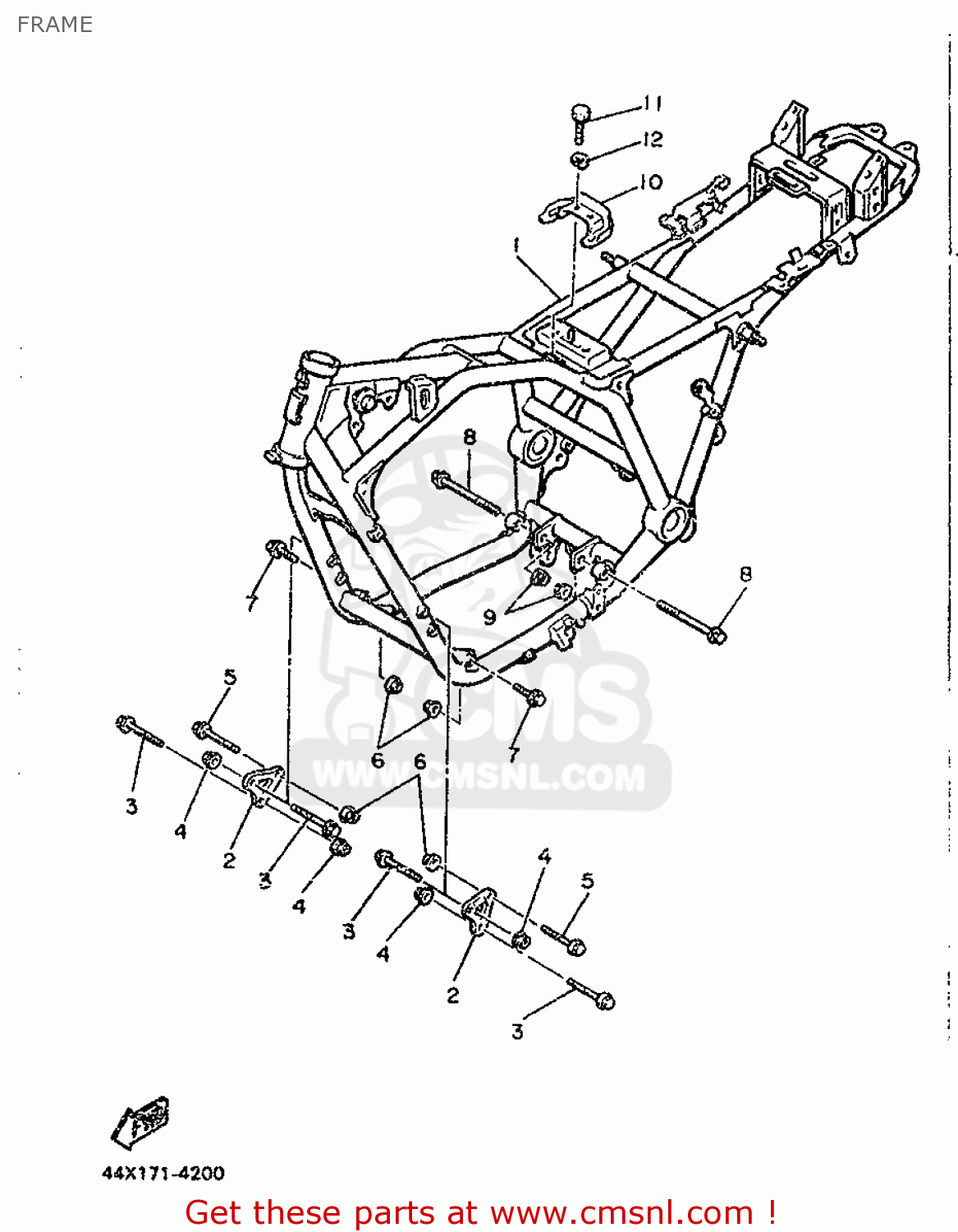 Yamaha XJ900 1986 1FW EUROPE 261FW-300E1 FRAME - buy original FRAME ...