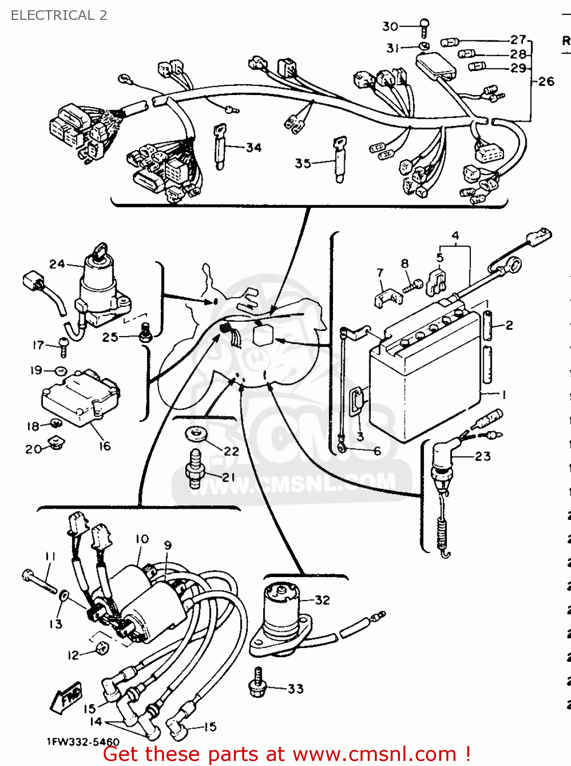 Yamaha XJ900 1986 1FW FRANCE 261FW-351F1 ELECTRICAL 2 - buy original ...