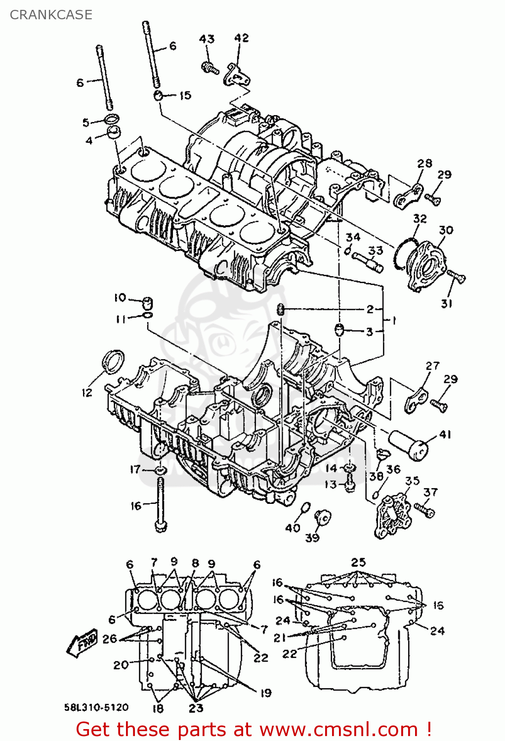 Yamaha XJ900 1986 1FW GERMANY 261FW-332G1 CRANKCASE - buy original ...