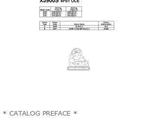 * CATALOG PREFACE * - XJ900S 1995 4PR1 AUSTRIA 254KM-300E1