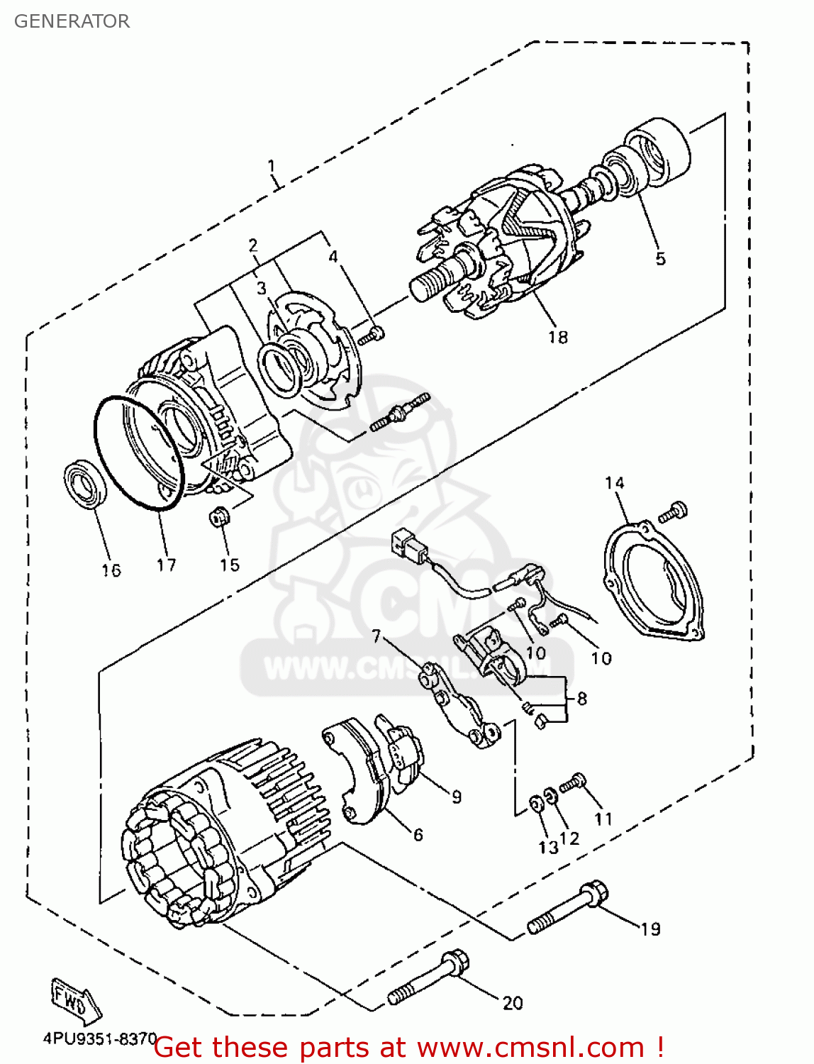 Yamaha XJR1200SP 1998 4PUB ENGLAND 284PU-300EA GENERATOR - buy original