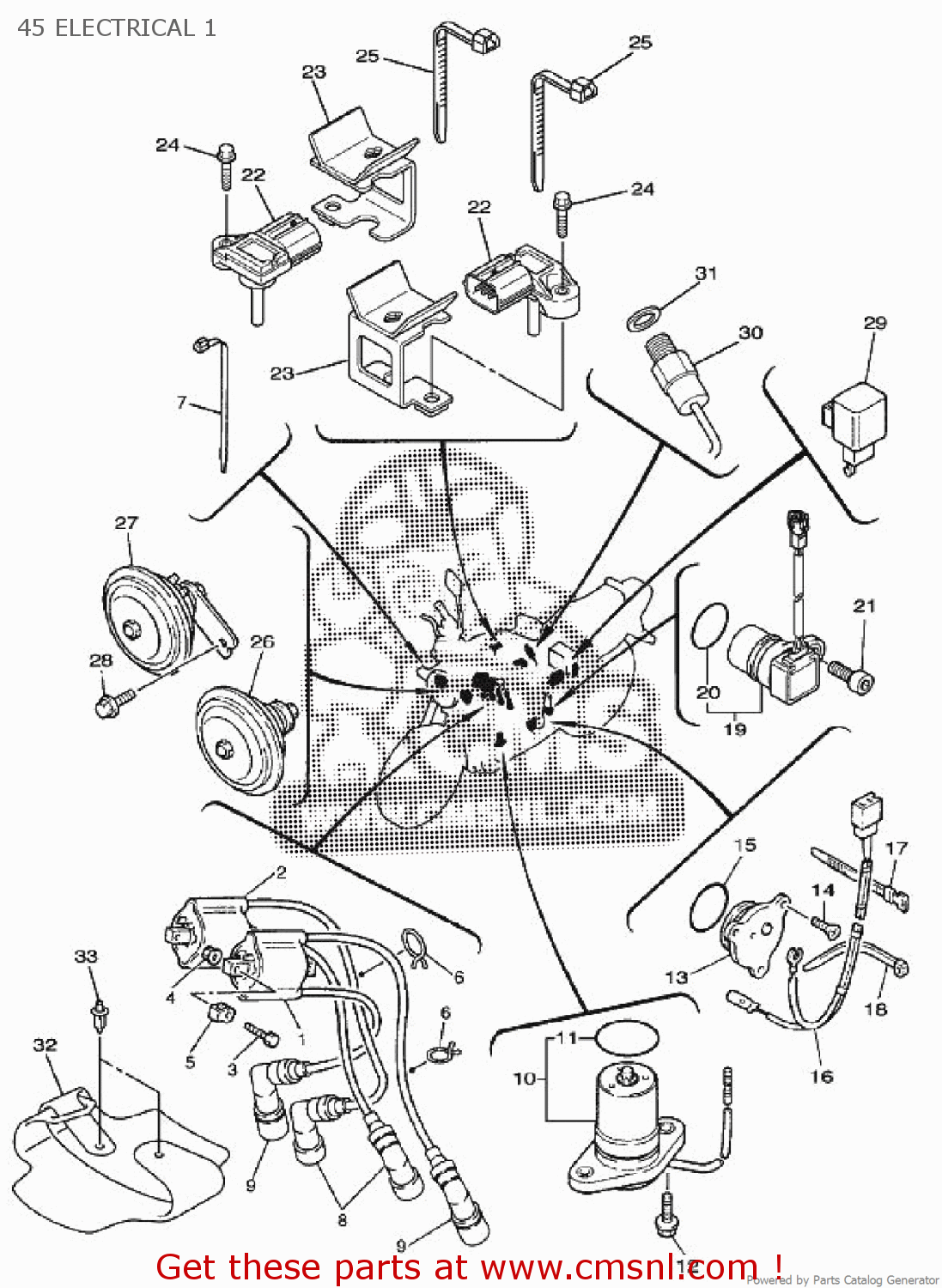 Yamaha XJR1300 2009 5WMM EUROPE 1H5WM-300E1 45 ELECTRICAL 1 - buy ...