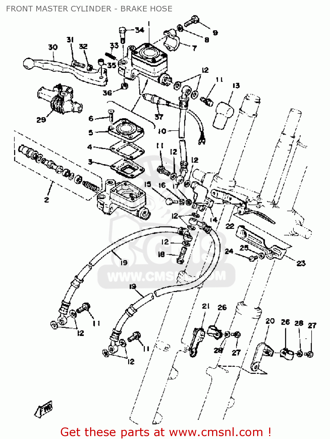 Yamaha XS1100 1979 USA FRONT MASTER CYLINDER BRAKE HOSE buy