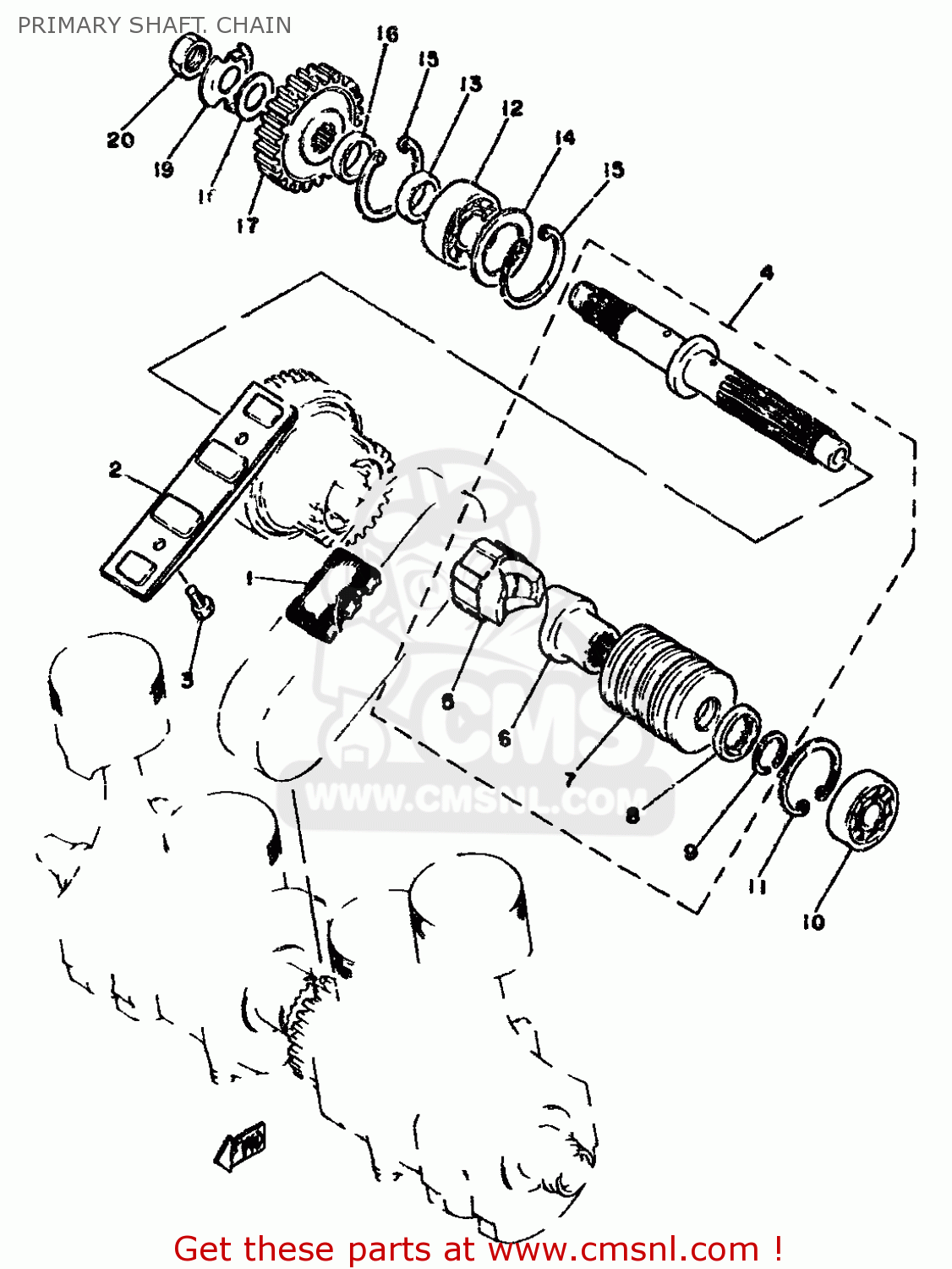 Yamaha XS1100 1980 3X0 EUROPE 293X0300E1 PRIMARY SHAFT. CHAIN buy