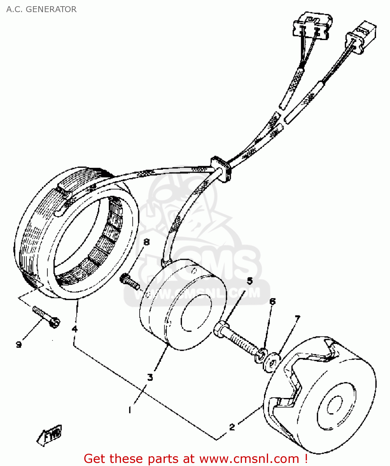 Yamaha XS1100 1981 (B) USA A.C. GENERATOR buy original A.C. GENERATOR