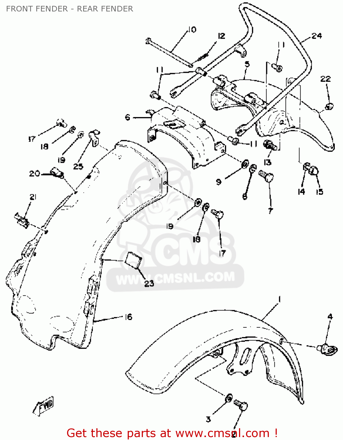 Yamaha XS1100 1981 (B) USA FRONT FENDER - REAR FENDER - buy original ...