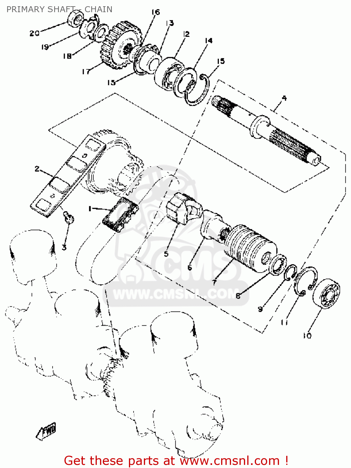 Yamaha XS1100 1981 (B) USA PRIMARY SHAFT CHAIN buy original PRIMARY