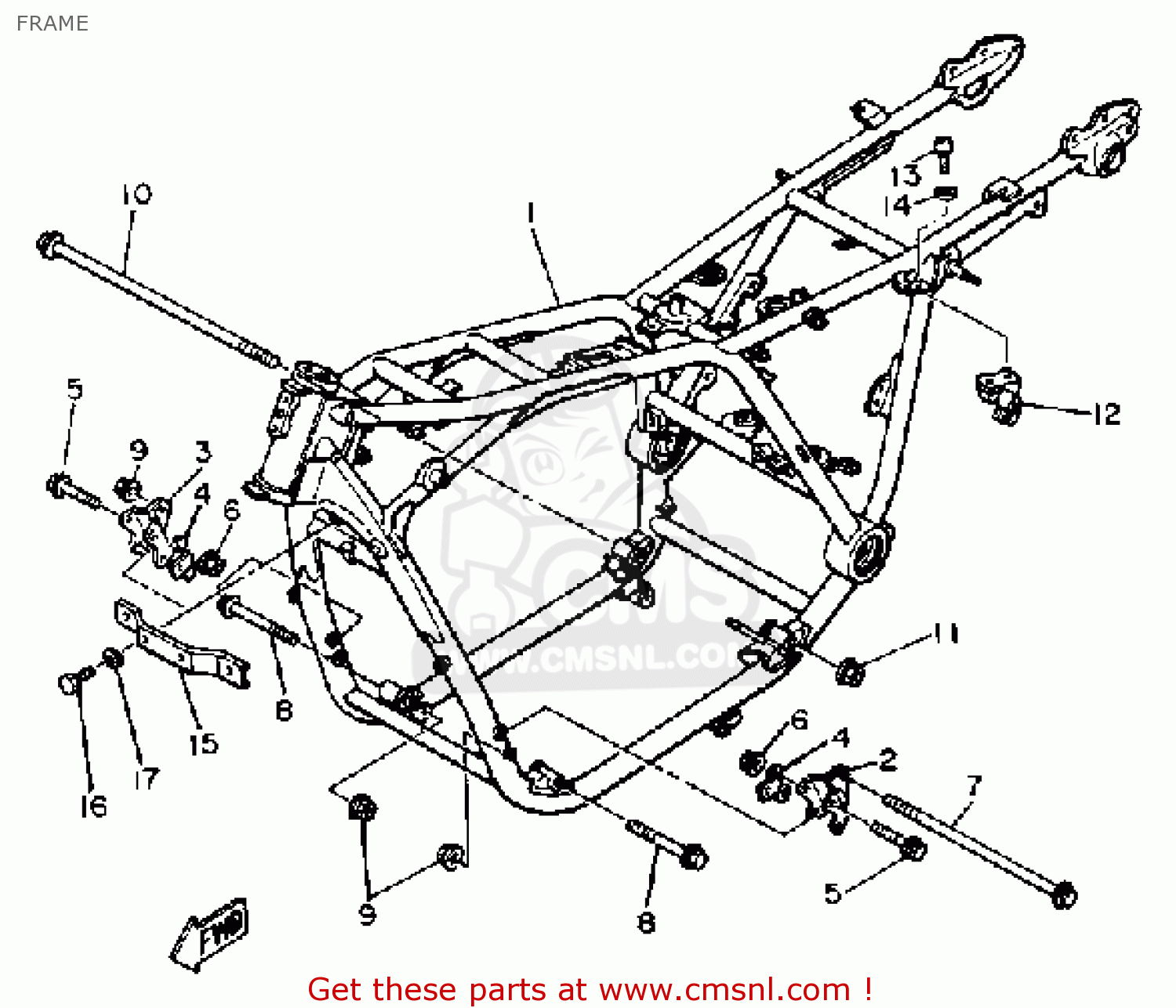 Yamaha Xs1100 H 1981 Frame - schematic partsfiche