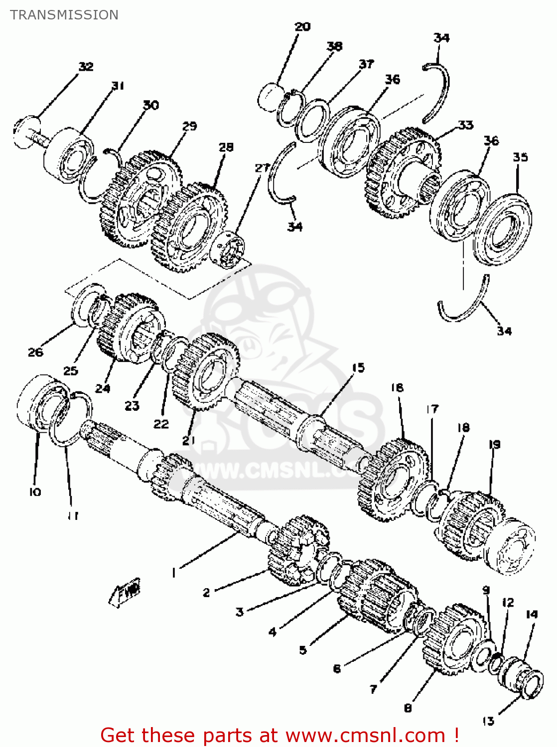 Yamaha Xs1100s 1979 Usa Transmission - Buy Original Transmission Spares 