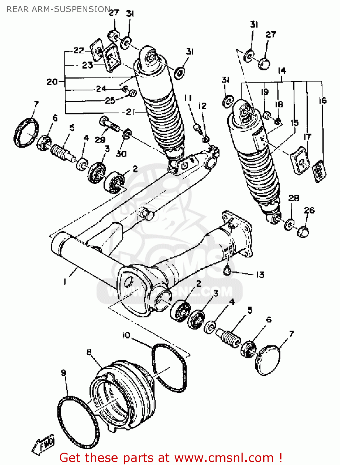 Yamaha XS1100S 1981 (B) USA REAR ARM-SUSPENSION - buy original REAR ARM
