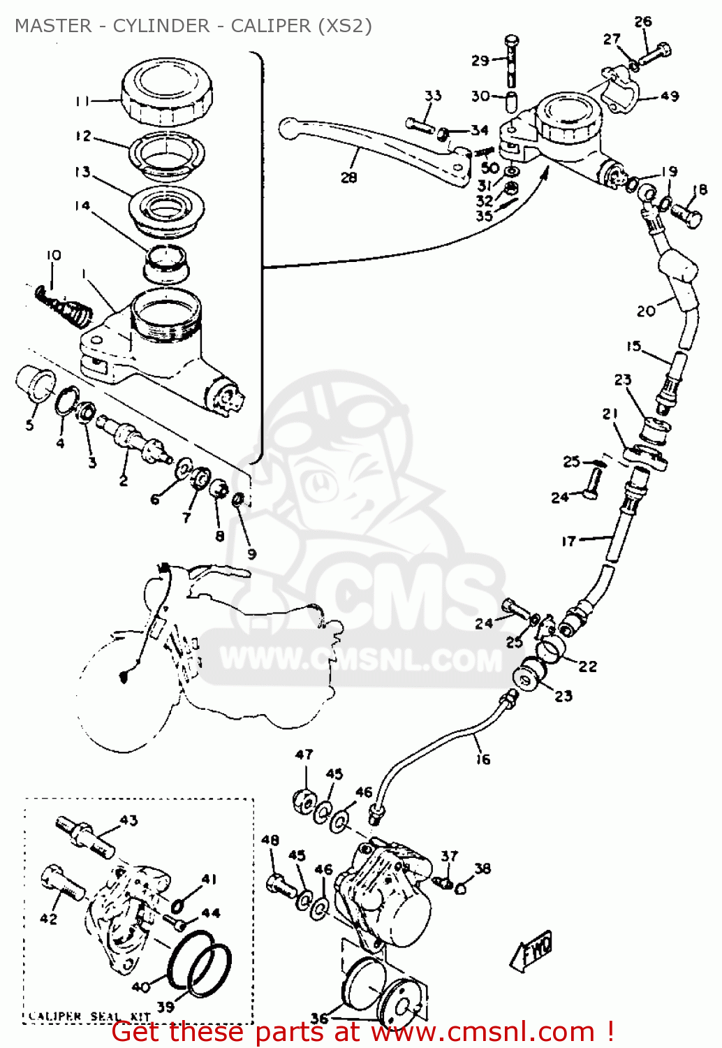 Yamaha XS2 1972 USA MASTER - CYLINDER - CALIPER (XS2) - buy original ...