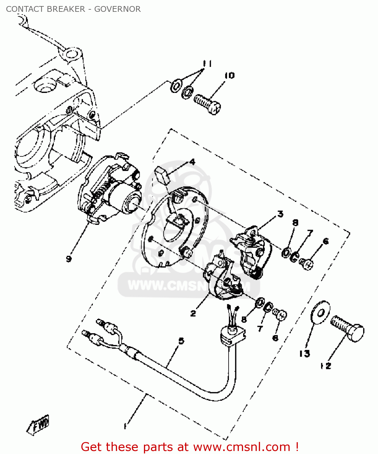 Yamaha XS360 1977 USA CONTACT BREAKER - GOVERNOR - buy original CONTACT ...