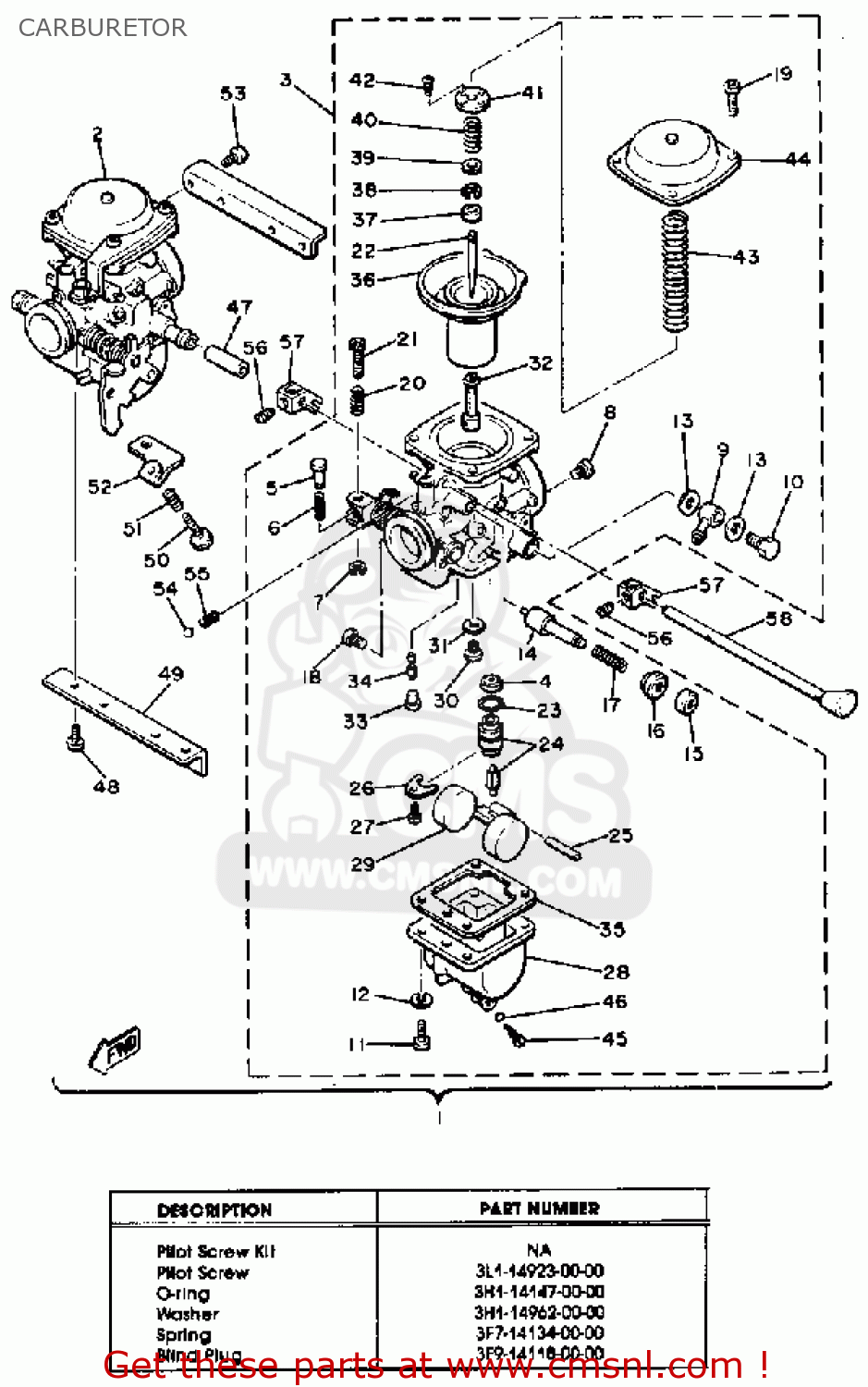 Yamaha XS400 1981 USA CARBURETOR - buy original CARBURETOR spares online