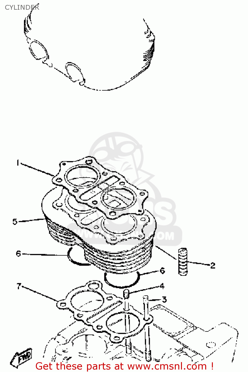 Yamaha XS400 1981 USA CYLINDER buy original CYLINDER spares online