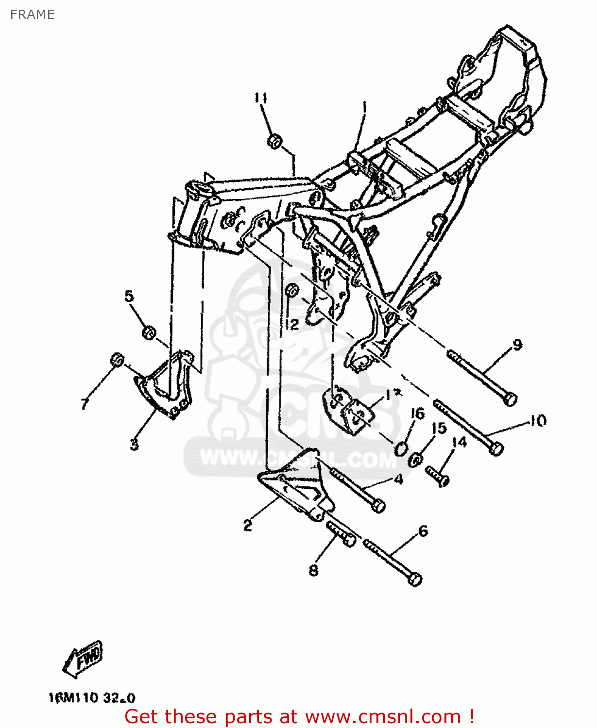 Yamaha XS400 1982 12E EUROPE 2212E-310E1 FRAME - buy original FRAME ...