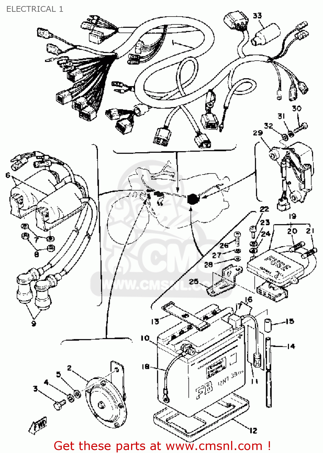 Yamaha XS4002 1978 USA ELECTRICAL 1 buy original ELECTRICAL 1 spares