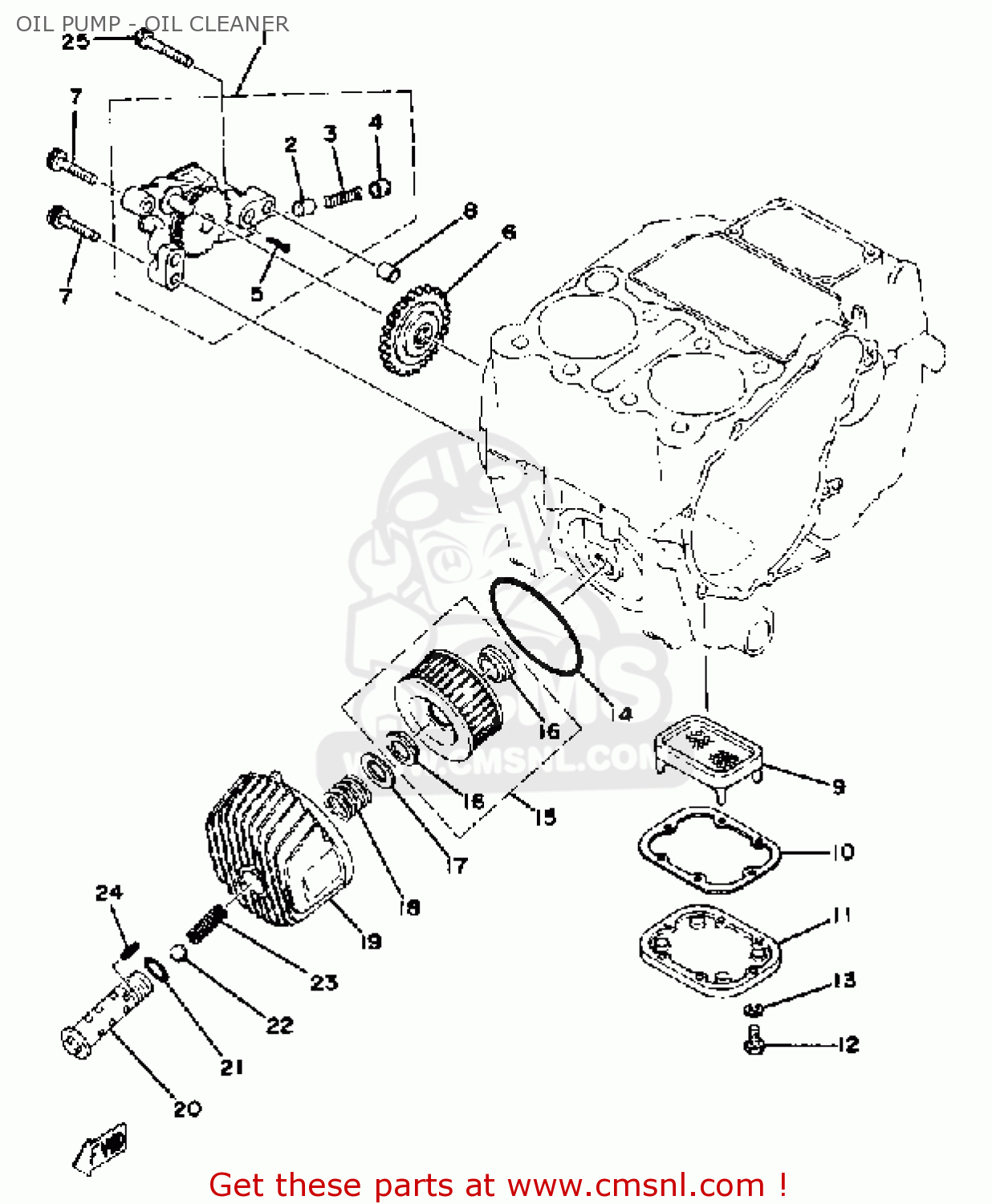 Yamaha XS400-2 1979 USA OIL PUMP - OIL CLEANER - buy original OIL PUMP ...