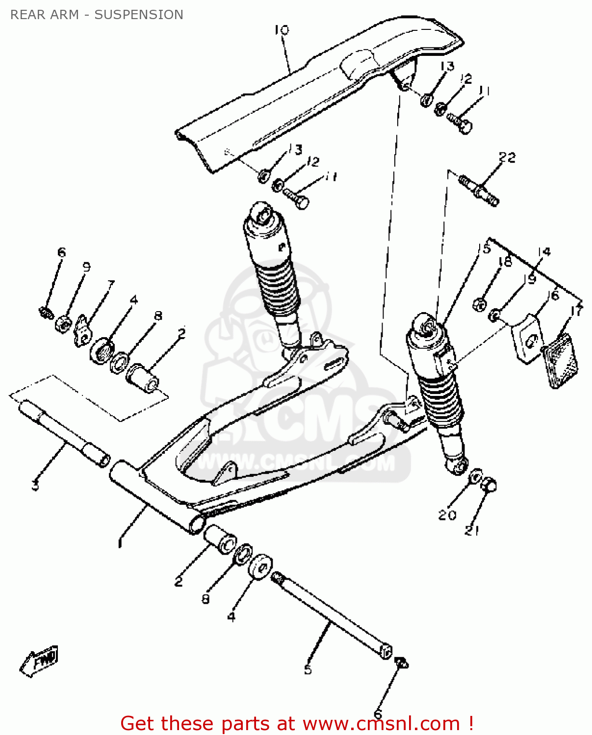 Yamaha XS400S 1980 USA REAR ARM - SUSPENSION - buy original REAR ARM ...