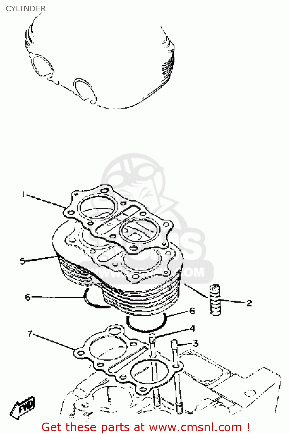 Yamaha XS400S 1981 USA CYLINDER buy original CYLINDER spares online