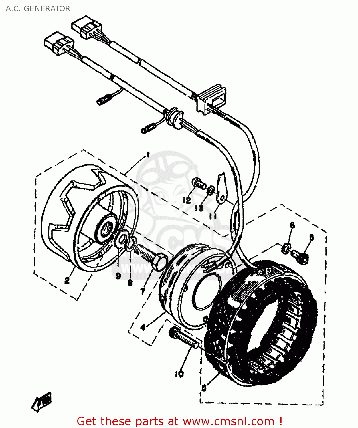 Yamaha XS500 1976 1H2 EUROPE 1H228-198E5 A.C. GENERATOR - buy original ...