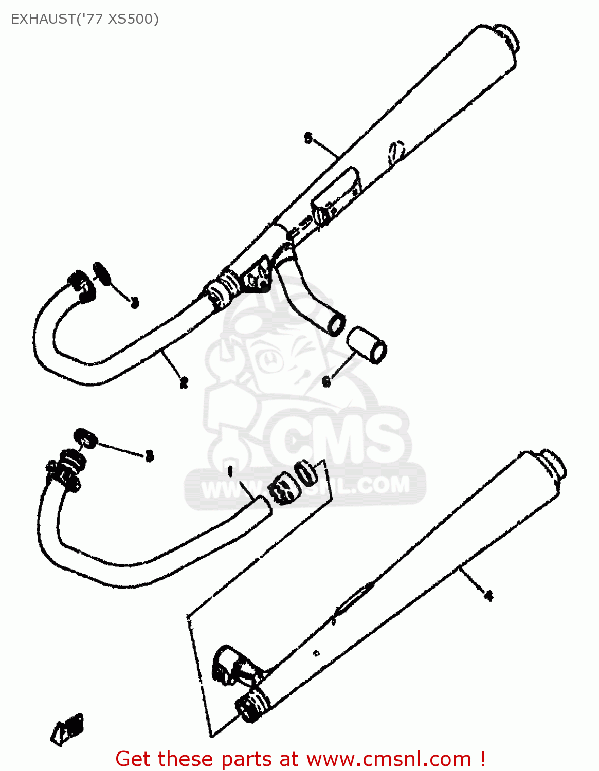 Yamaha XS500 1977 1H3 EUROPE 1H228198E5 EXHAUST('77 XS500) buy