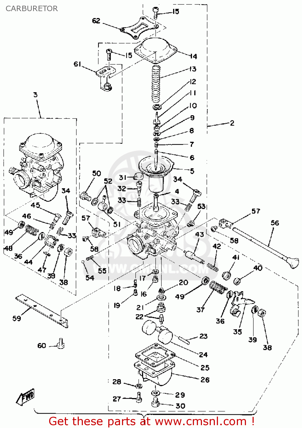 Yamaha XS500 1978 USA CARBURETOR - buy original CARBURETOR spares online