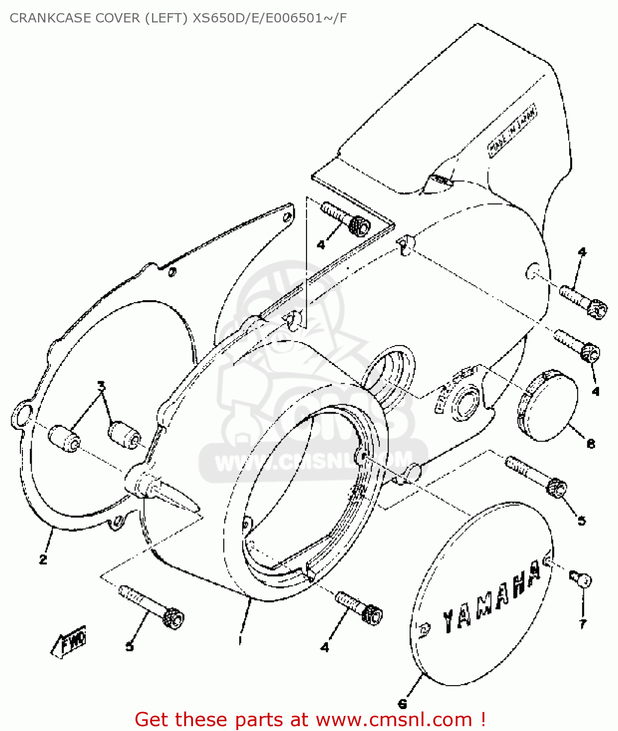 Yamaha XS650 1977 USA CRANKCASE COVER (LEFT) XS650D/E/E006501/F buy
